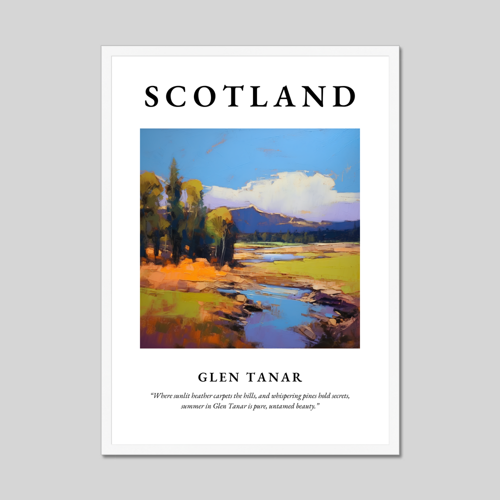 Poster in a white frame with the word Scotland