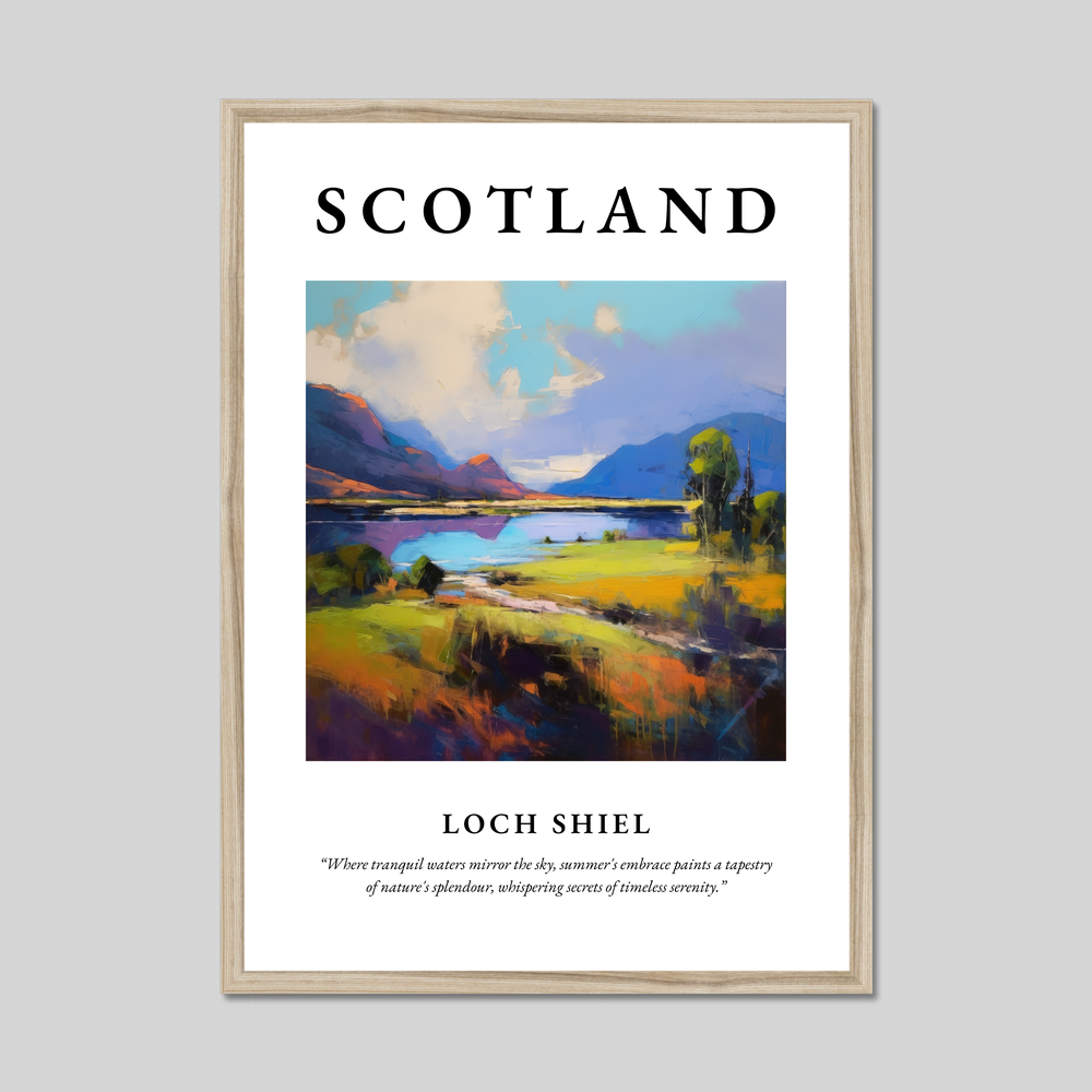Poster in a natural frame with the word Scotland