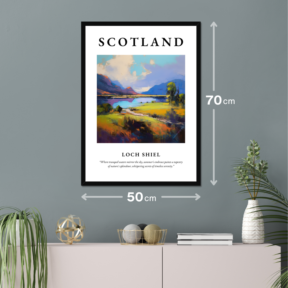 Poster of Loch Shiel hanging on a wall