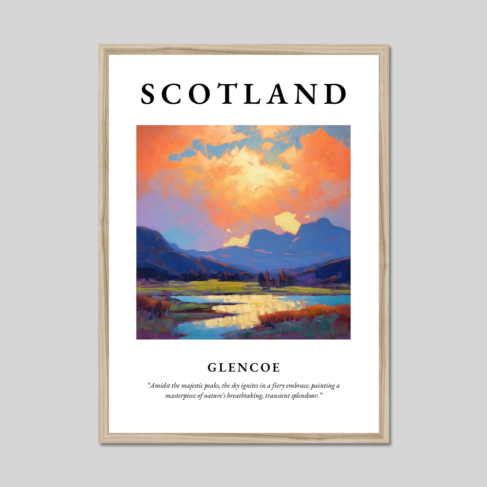Poster in a natural frame with the word Scotland