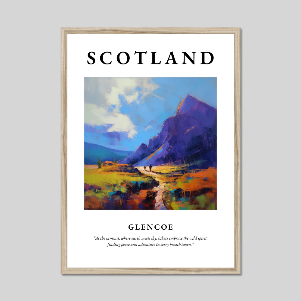 Poster in a natural frame with the word Scotland