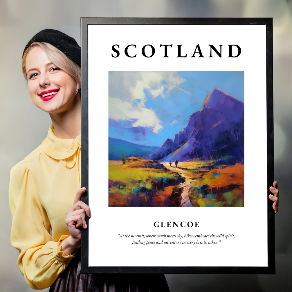 Person holding a poster of Glencoe