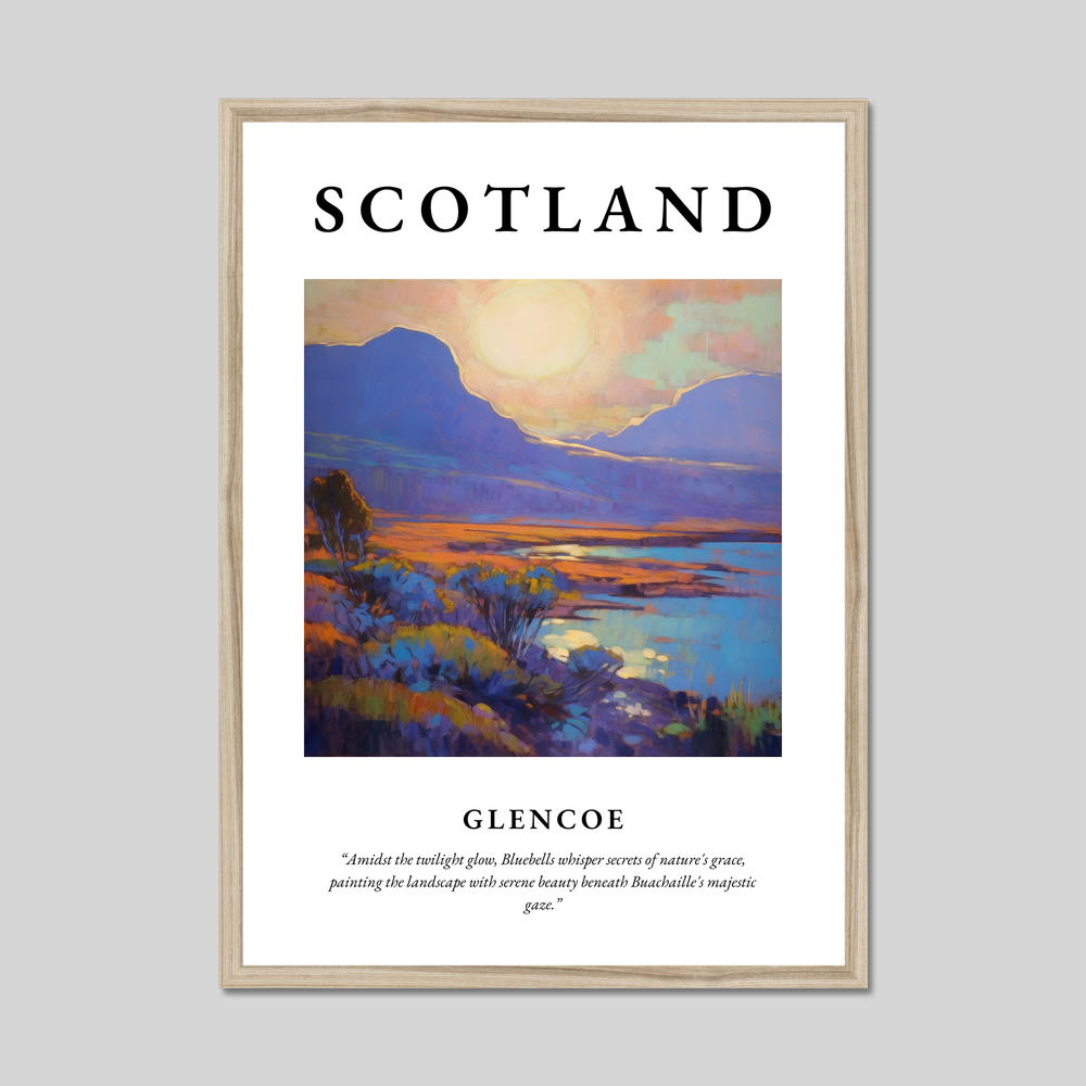 Poster in a natural frame with the word Scotland