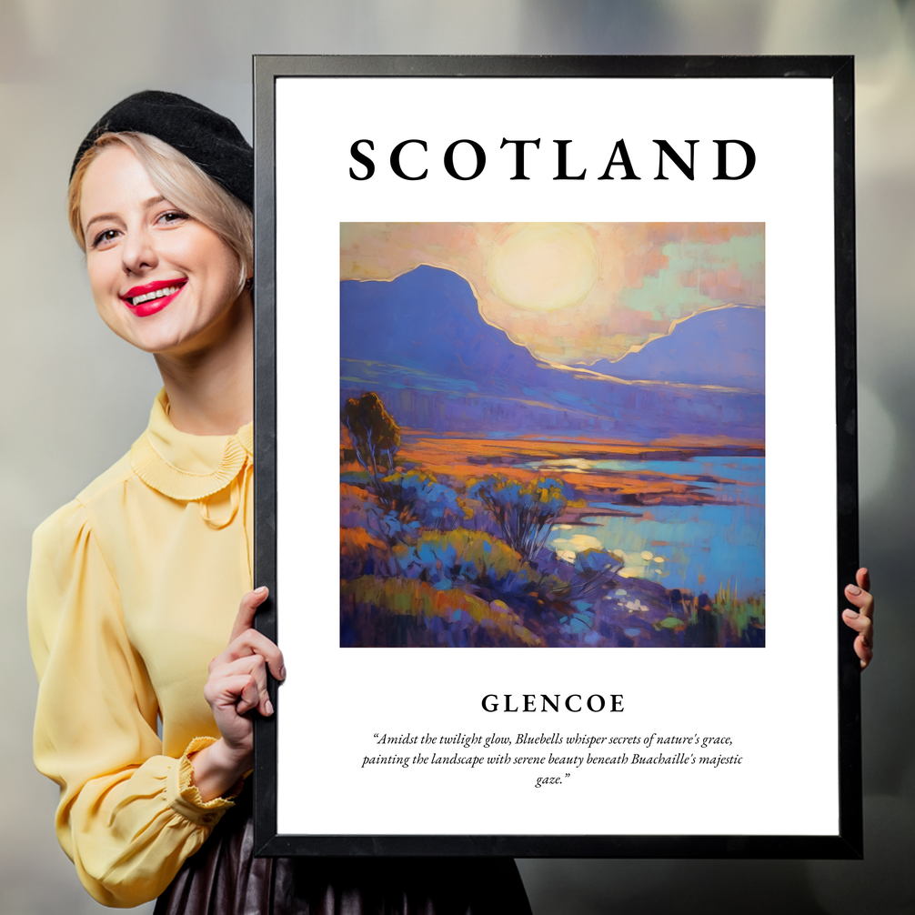 Person holding a poster of Glencoe