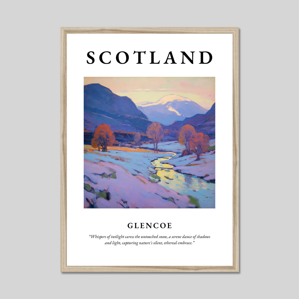 Poster in a natural frame with the word Scotland