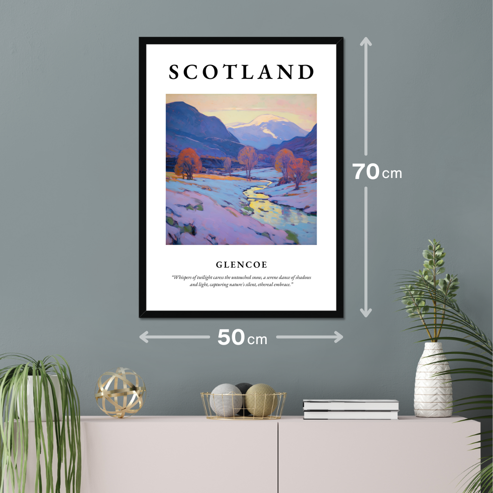 Poster of Glencoe hanging on a wall