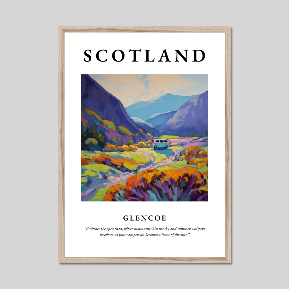 Poster in a natural frame with the word Scotland