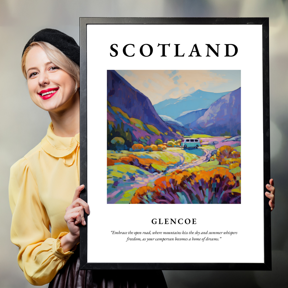 Person holding a poster of Glencoe