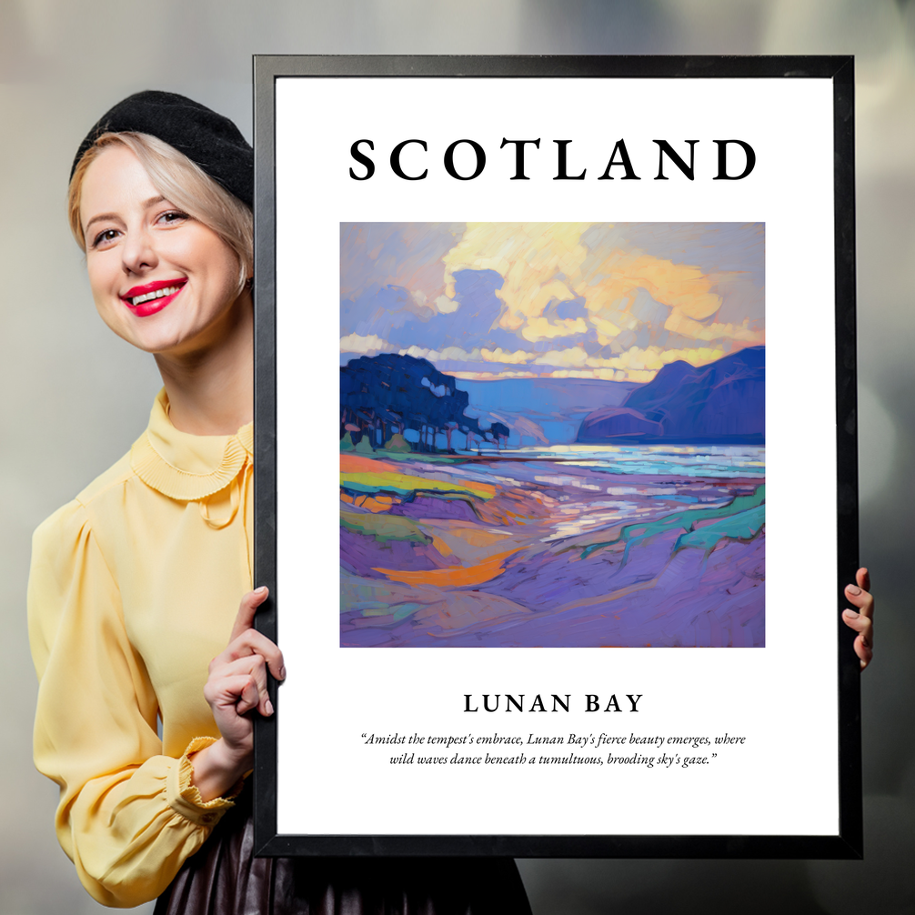 Person holding a poster of Lunan Bay
