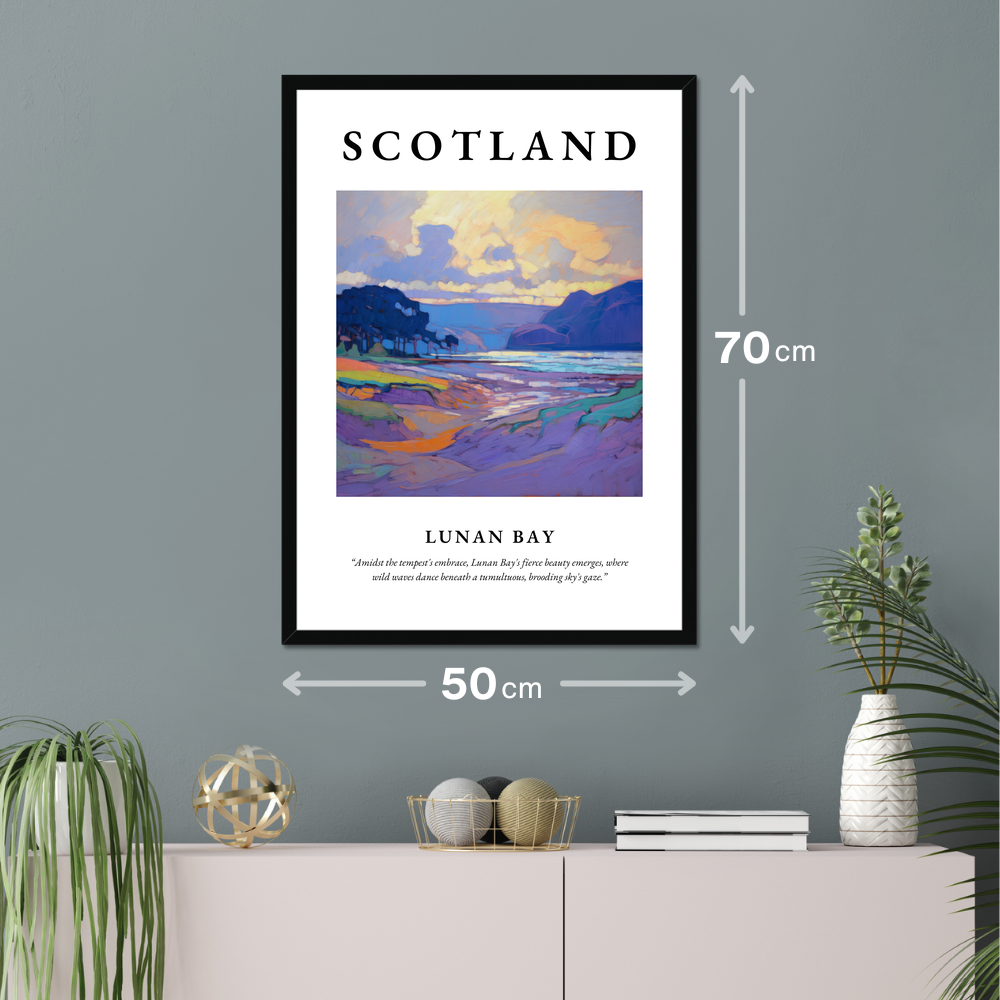 Poster of Lunan Bay hanging on a wall