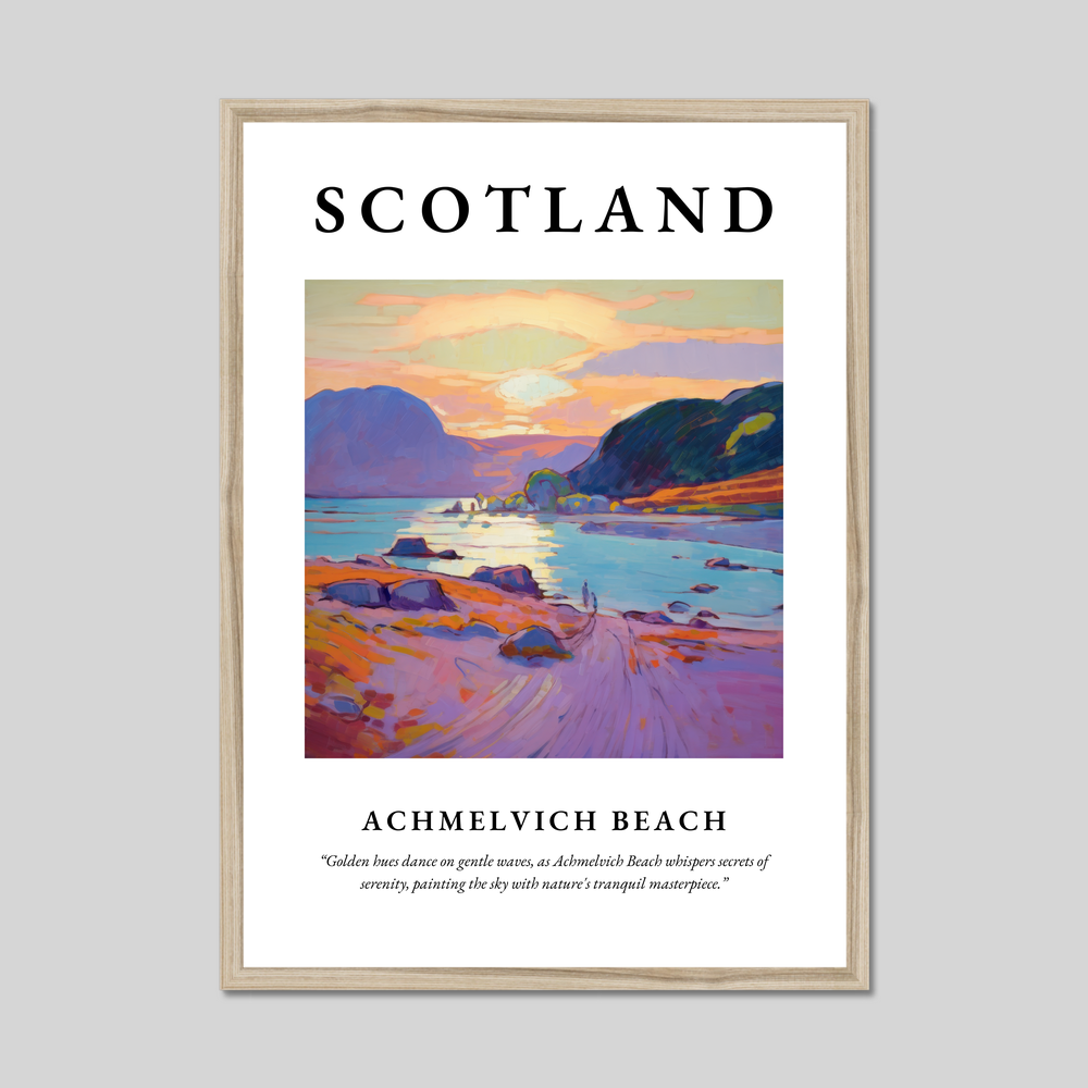 Poster in a natural frame with the word Scotland
