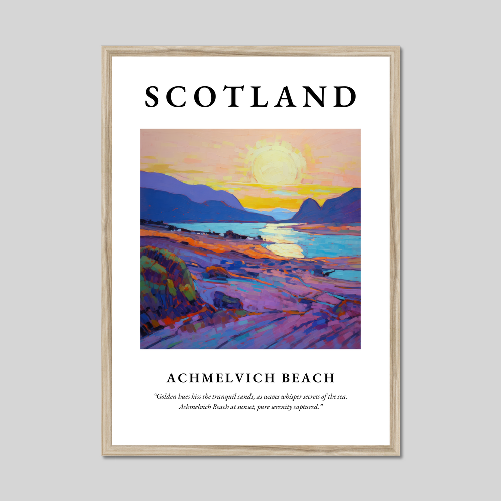 Poster in a natural frame with the word Scotland
