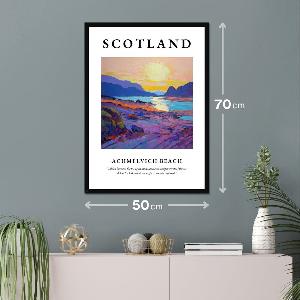 Poster of Achmelvich Beach hanging on a wall