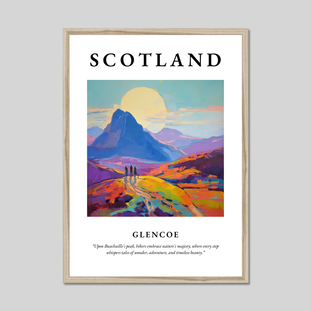 Poster in a natural frame with the word Scotland