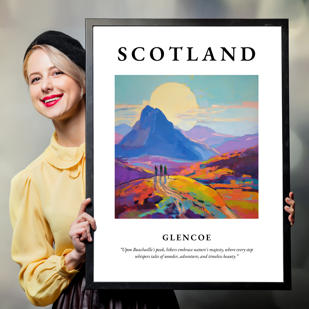 Person holding a poster of Glencoe