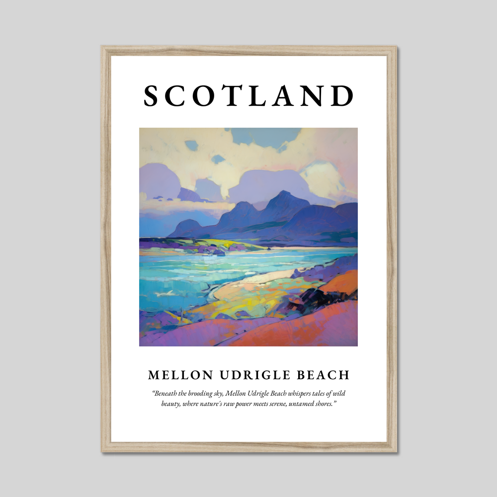 Poster in a natural frame with the word Scotland