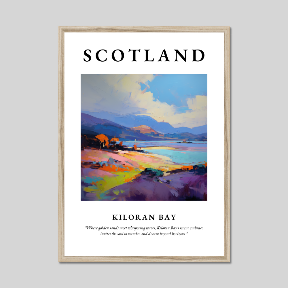 Poster in a natural frame with the word Scotland