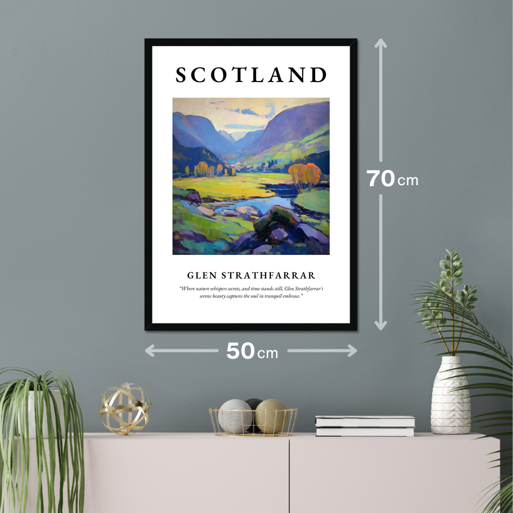 Poster of Glen Strathfarrar hanging on a wall