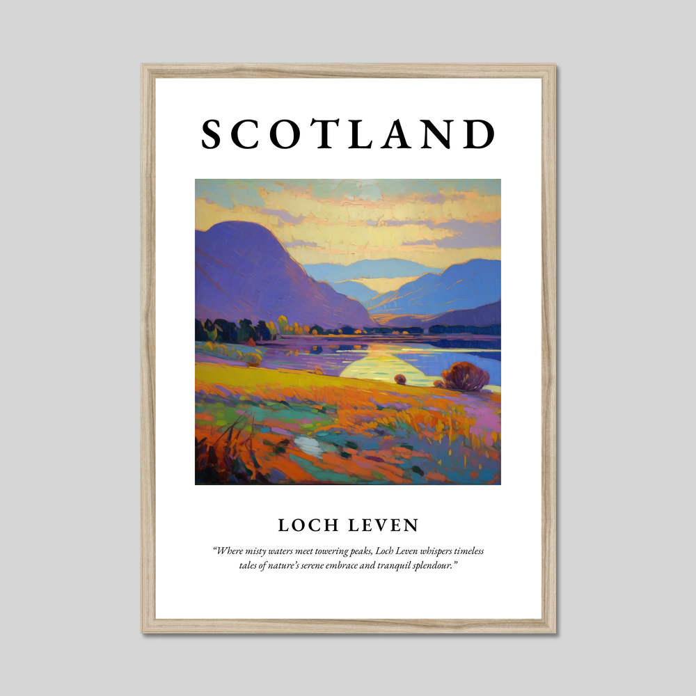 Poster in a natural frame with the word Scotland