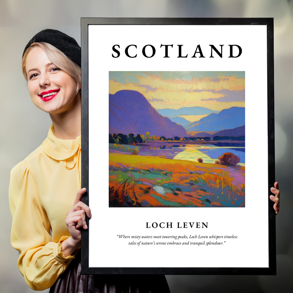 Person holding a poster of Loch Leven