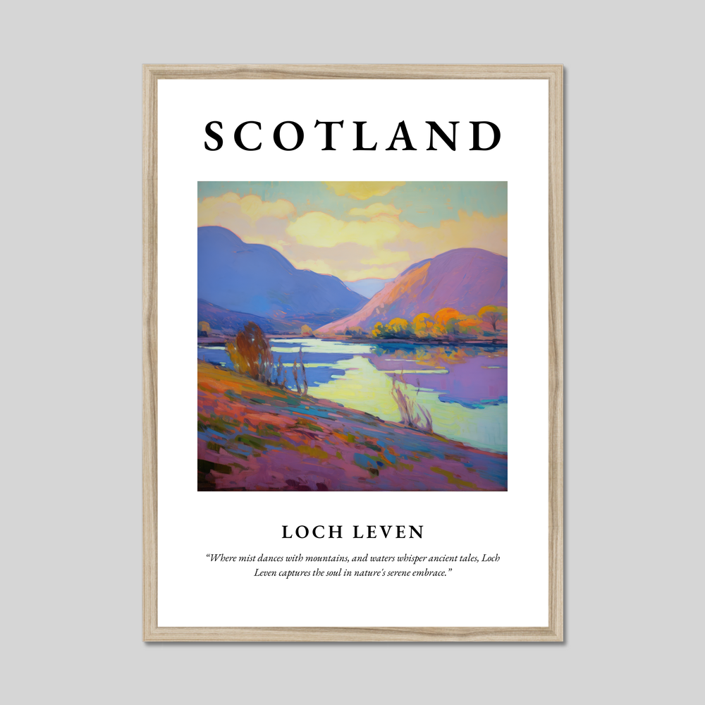 Poster in a natural frame with the word Scotland