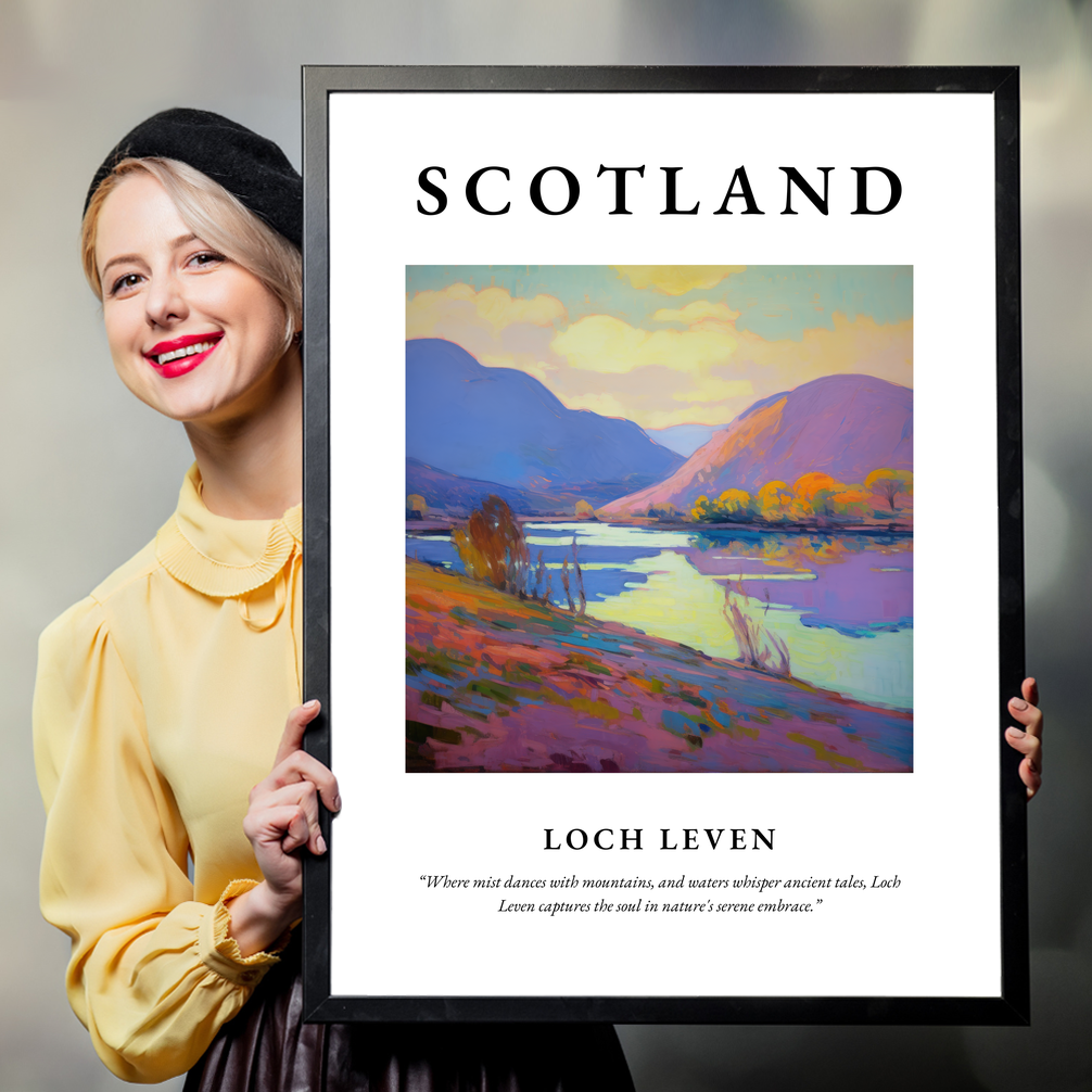 Person holding a poster of Loch Leven