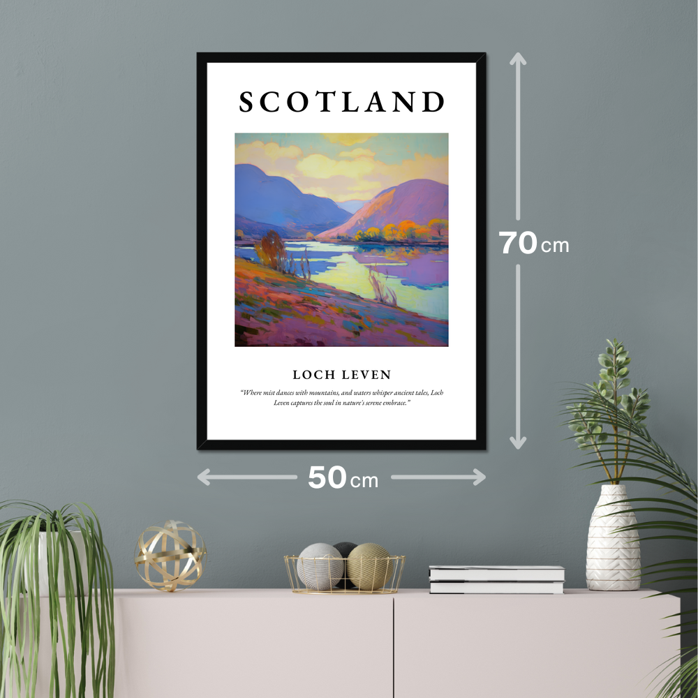 Poster of Loch Leven hanging on a wall