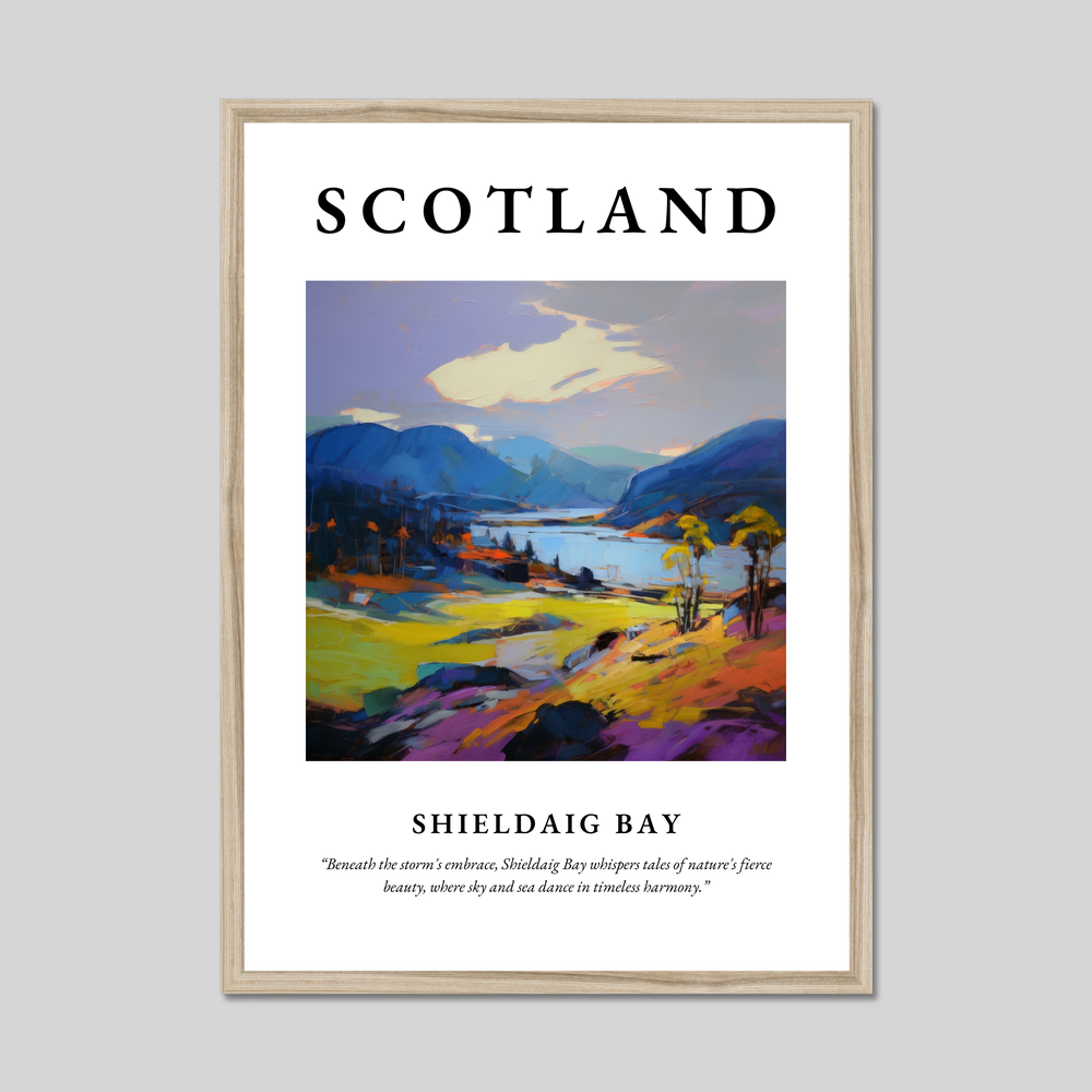 Poster in a natural frame with the word Scotland