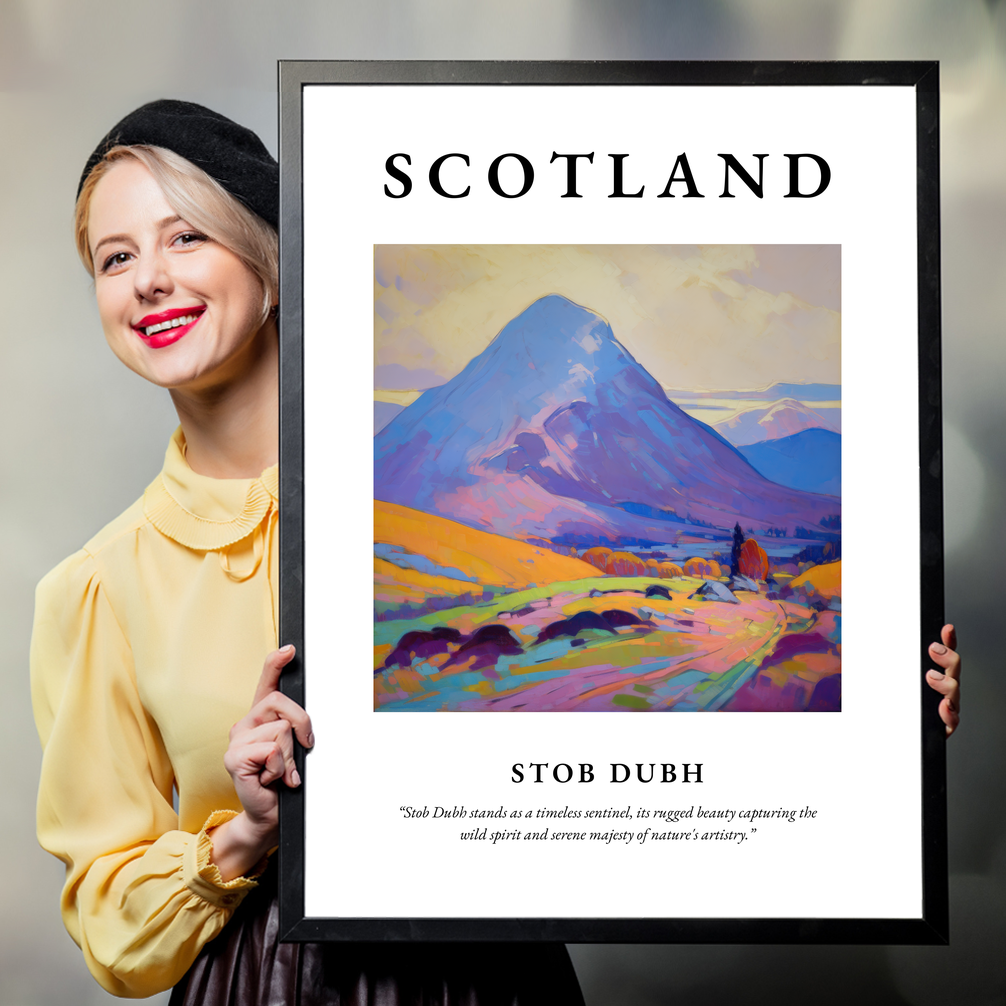 Person holding a poster of Stob Dubh