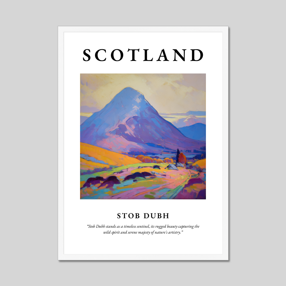 Poster in a white frame with the word Scotland