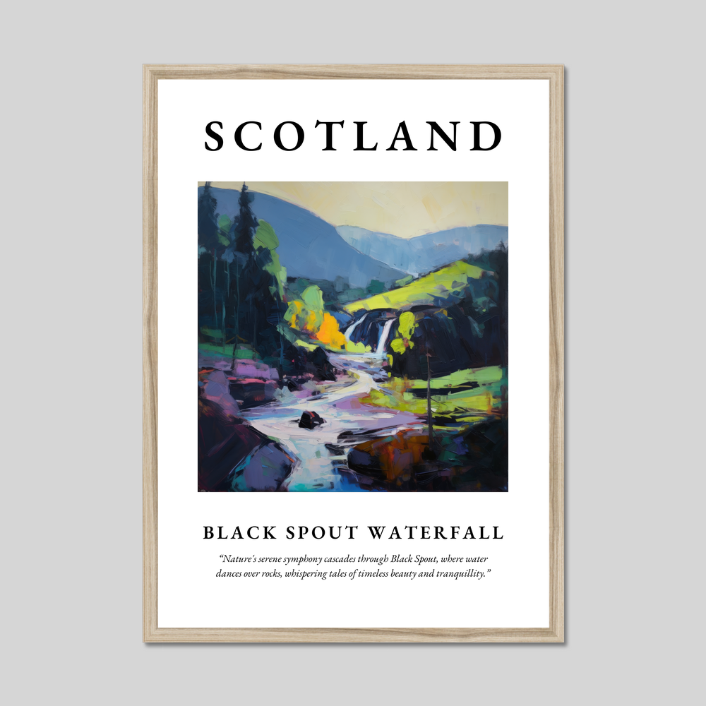 Poster in a natural frame with the word Scotland