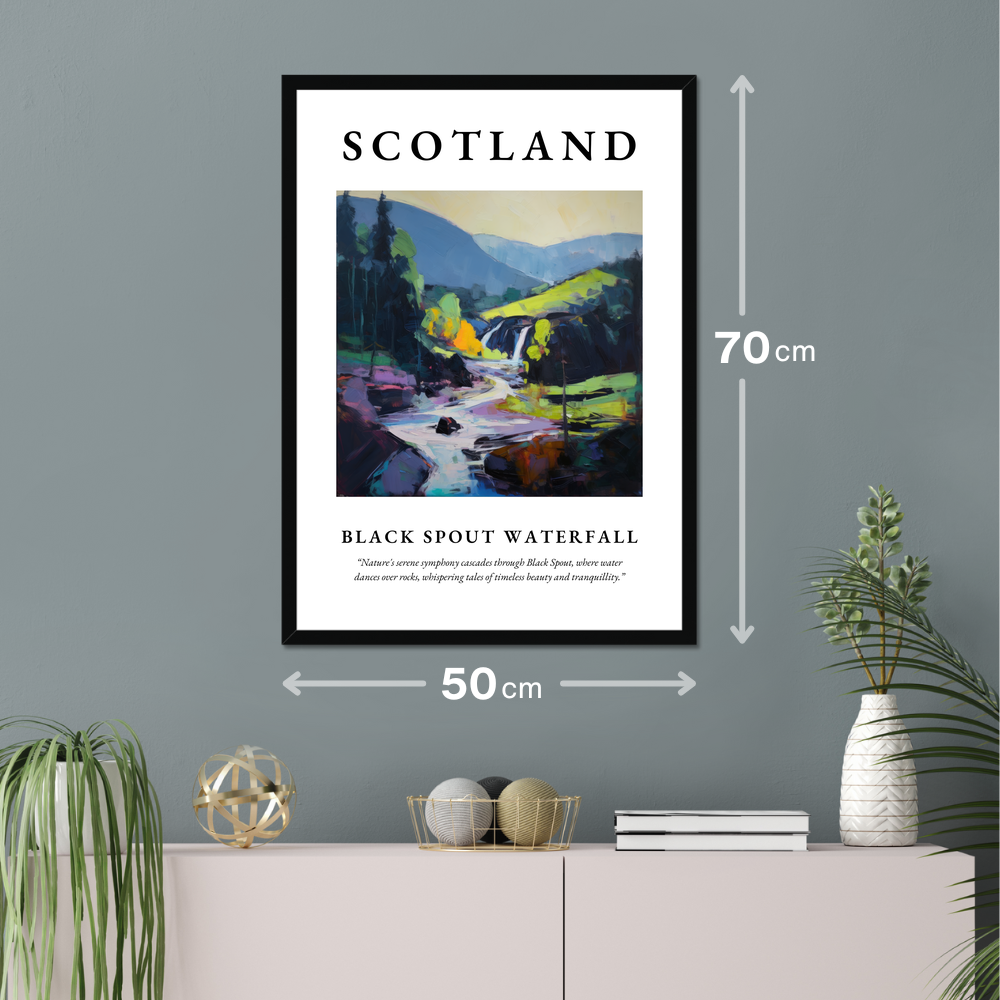 Poster of Black Spout Waterfall hanging on a wall