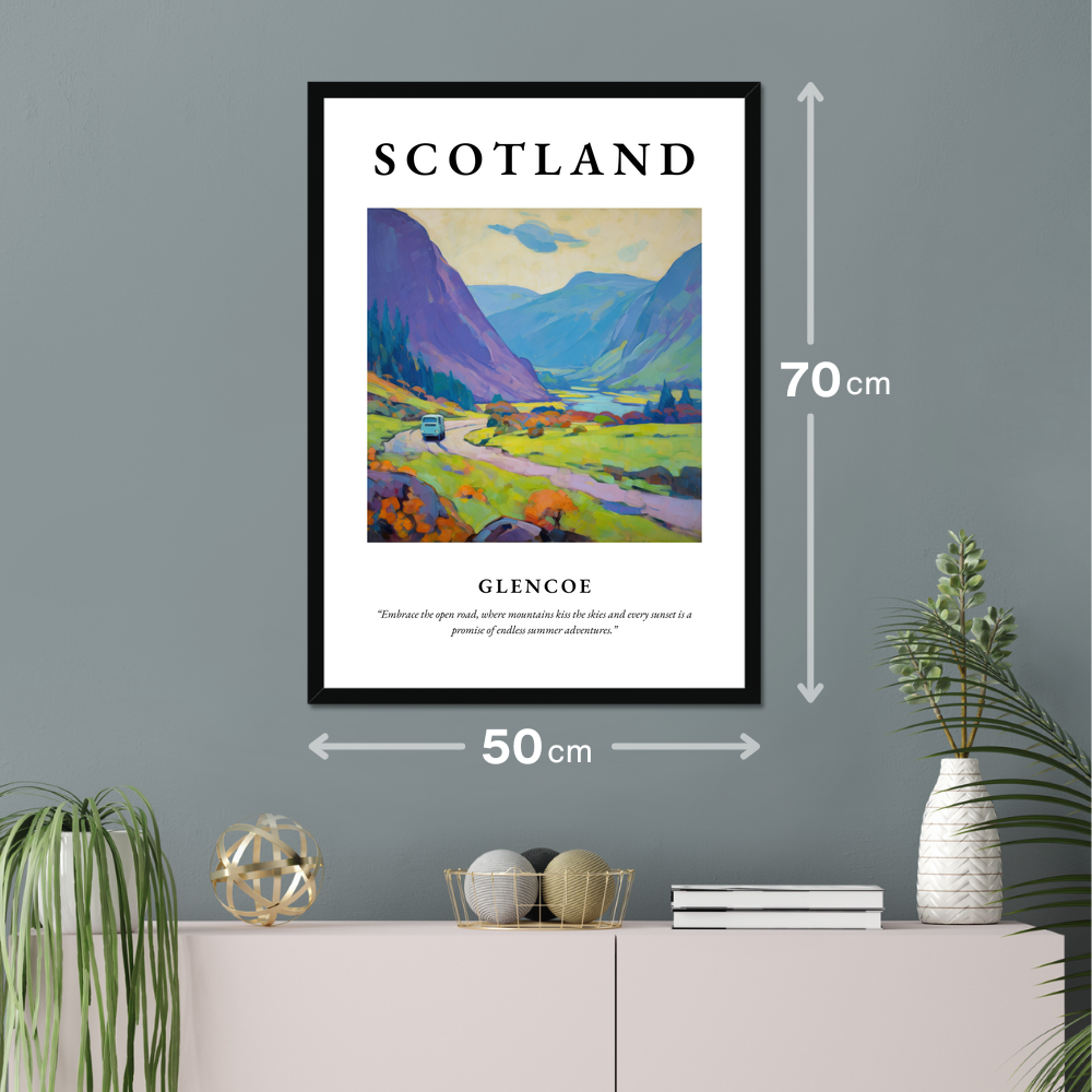 Poster of Glencoe hanging on a wall