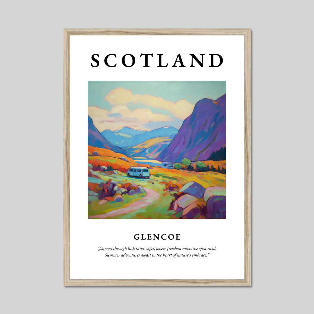 Poster in a natural frame with the word Scotland