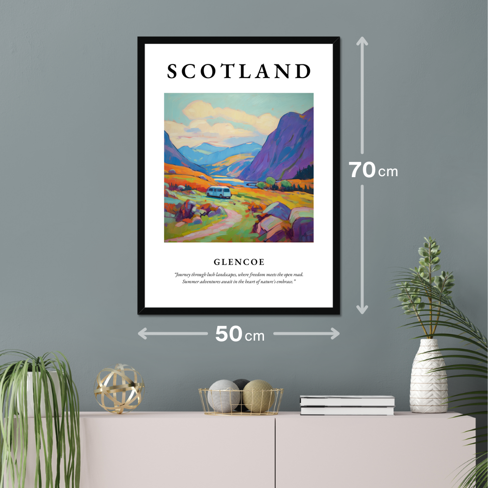 Poster of Glencoe hanging on a wall