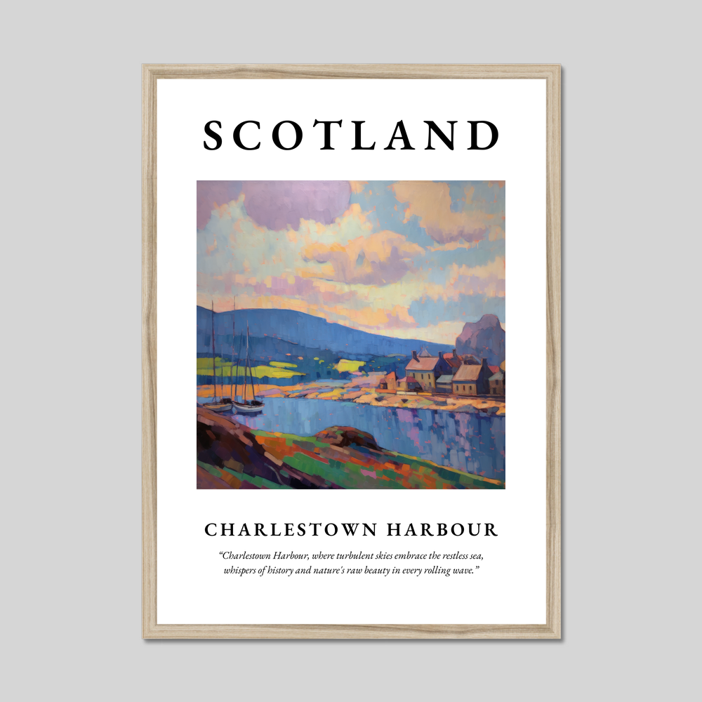 Poster in a natural frame with the word Scotland