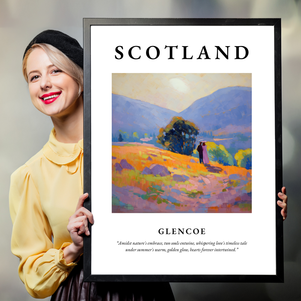 Person holding a poster of Glencoe