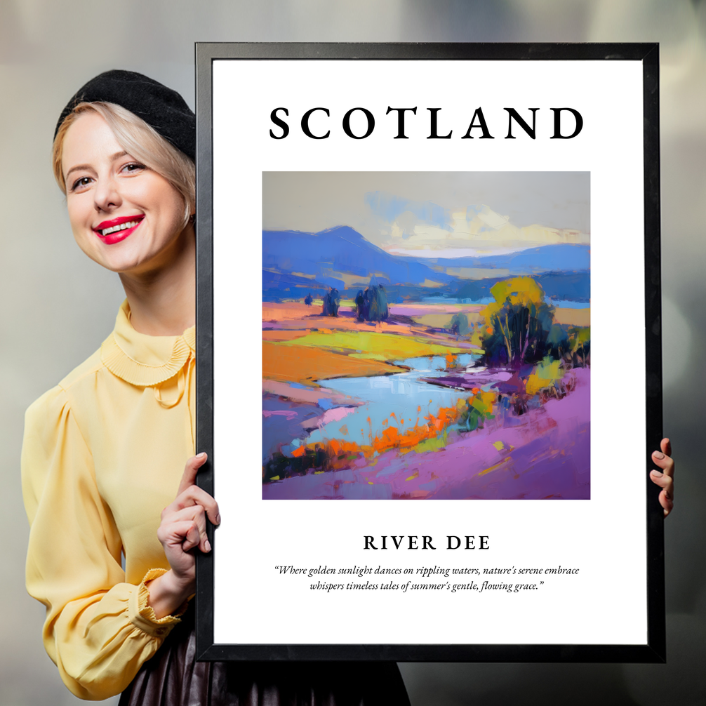 Person holding a poster of River Dee