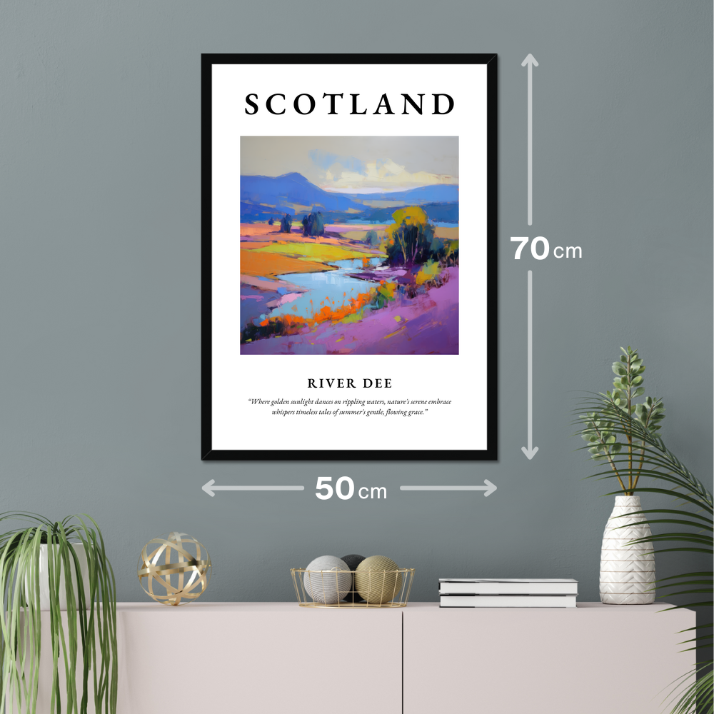 Poster of River Dee hanging on a wall