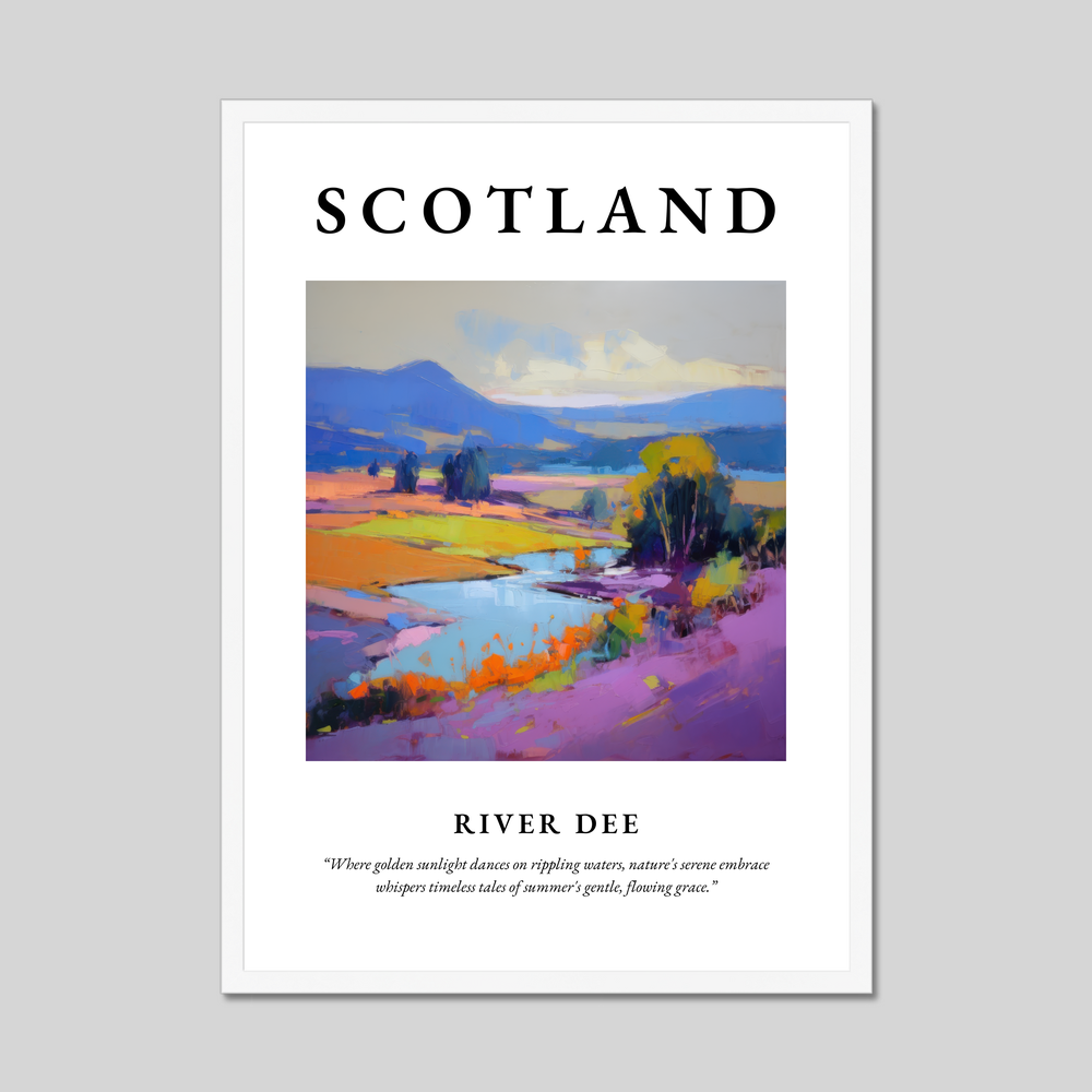 Poster in a white frame with the word Scotland