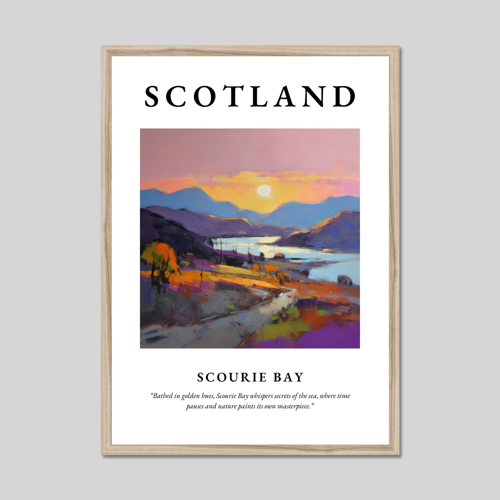 Poster in a natural frame with the word Scotland
