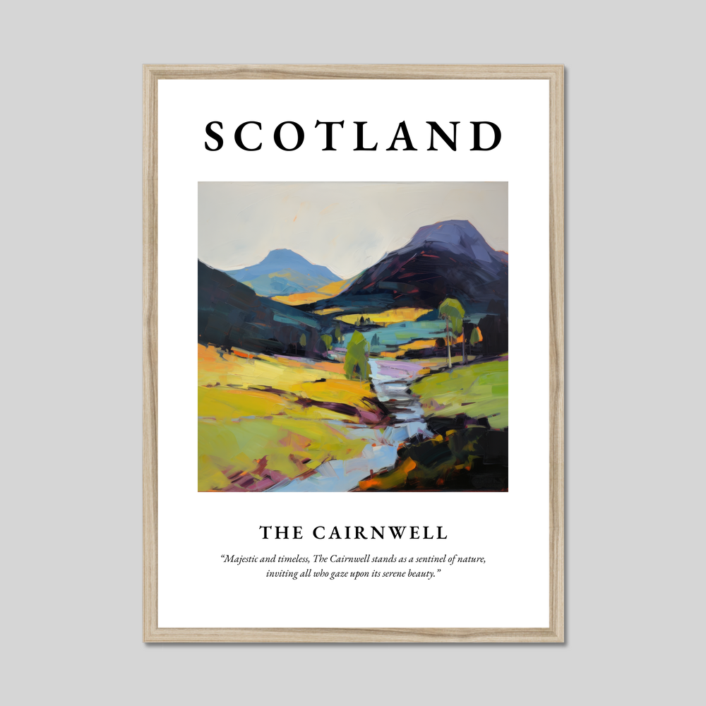 Poster in a natural frame with the word Scotland