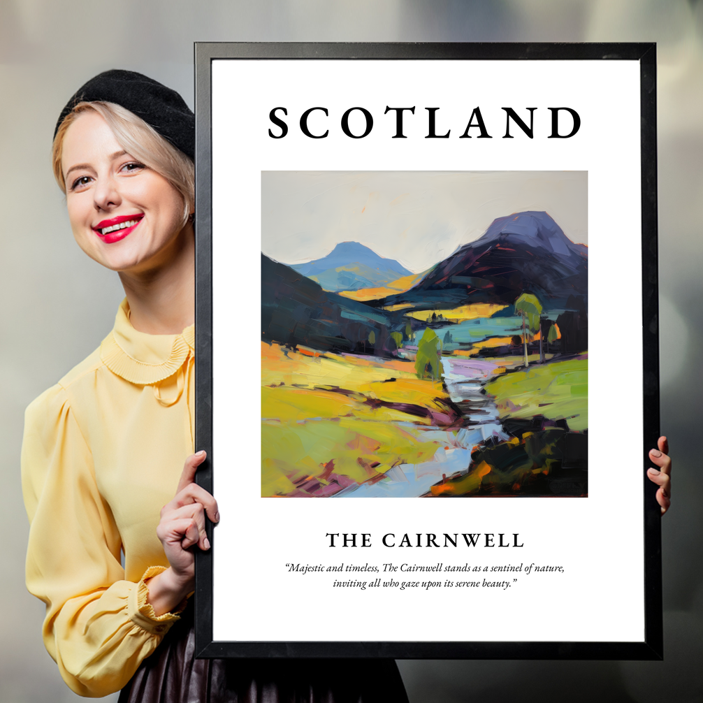 Person holding a poster of The Cairnwell