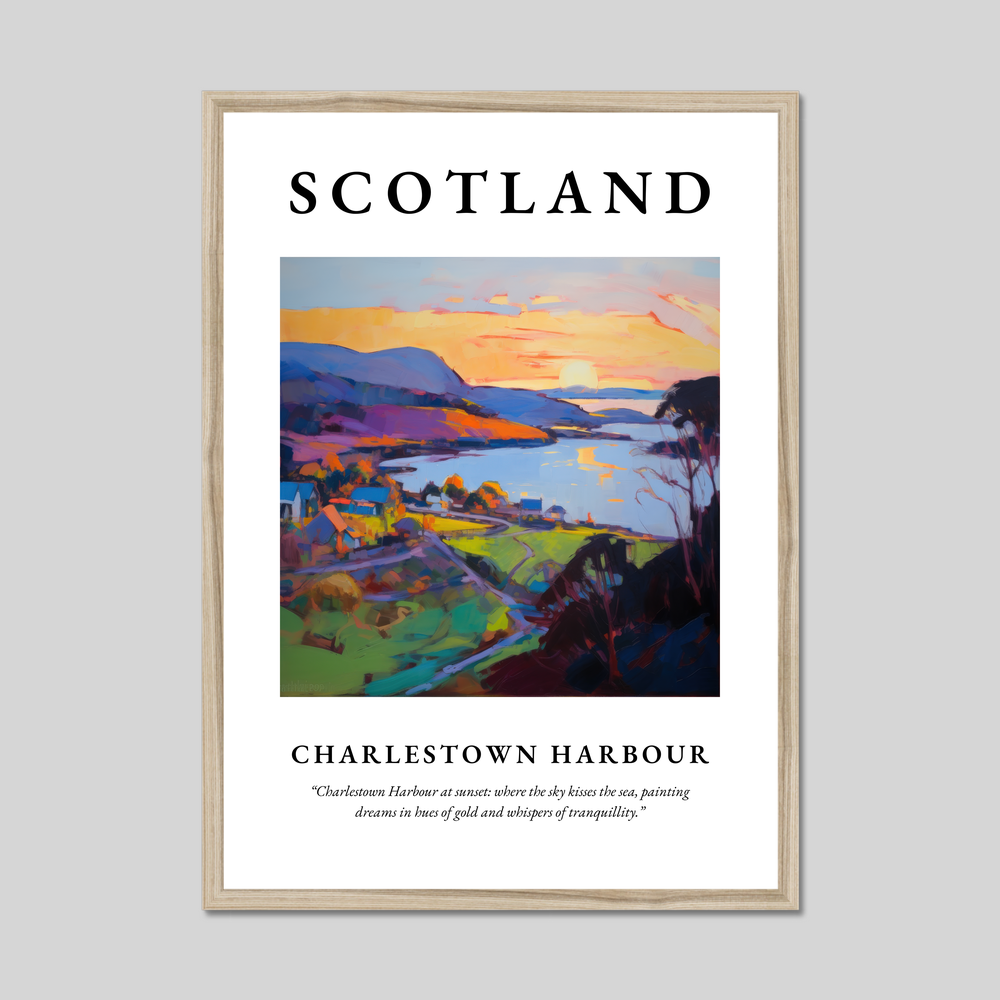 Poster in a natural frame with the word Scotland