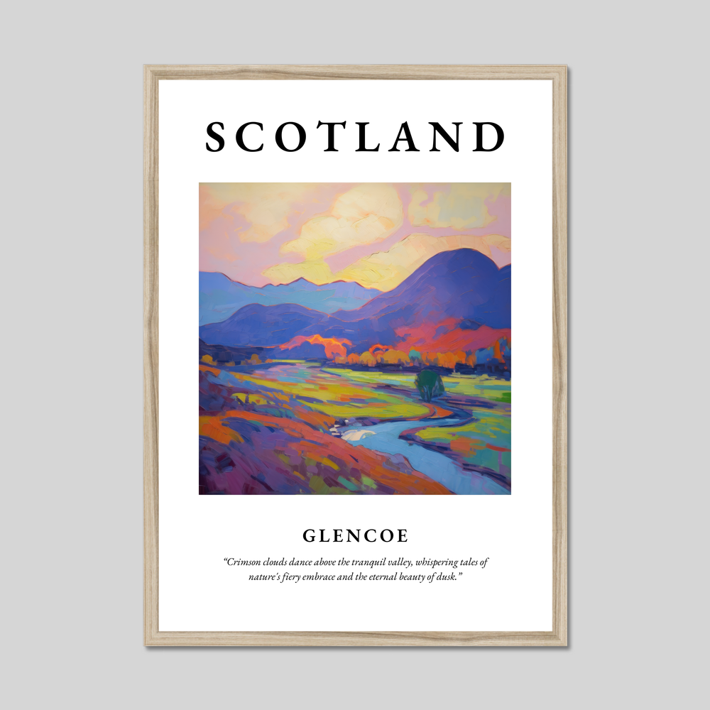 Poster in a natural frame with the word Scotland