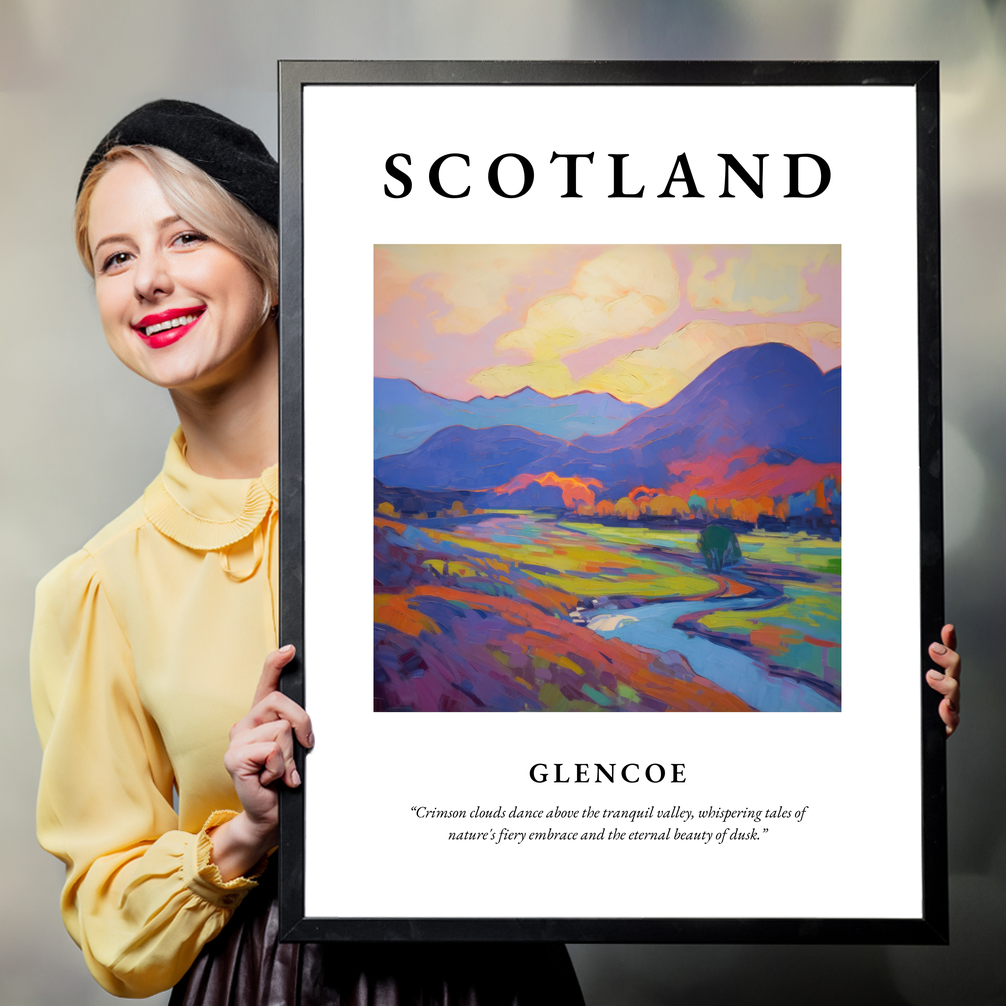 Person holding a poster of Glencoe