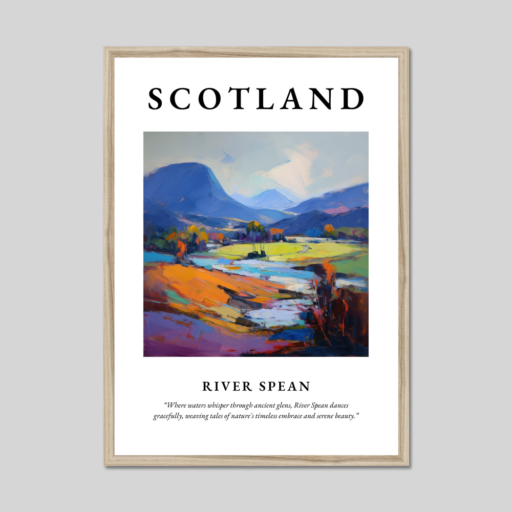 Poster in a natural frame with the word Scotland