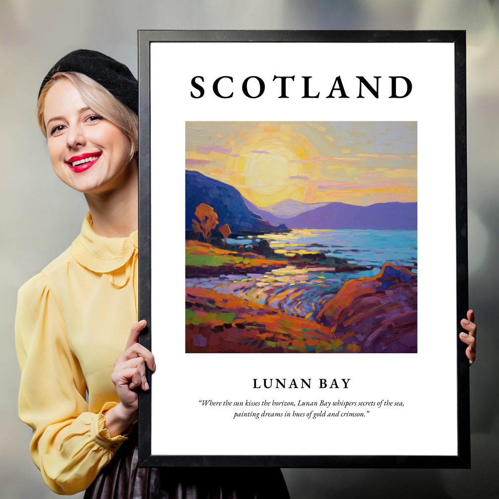 Person holding a poster of Lunan Bay