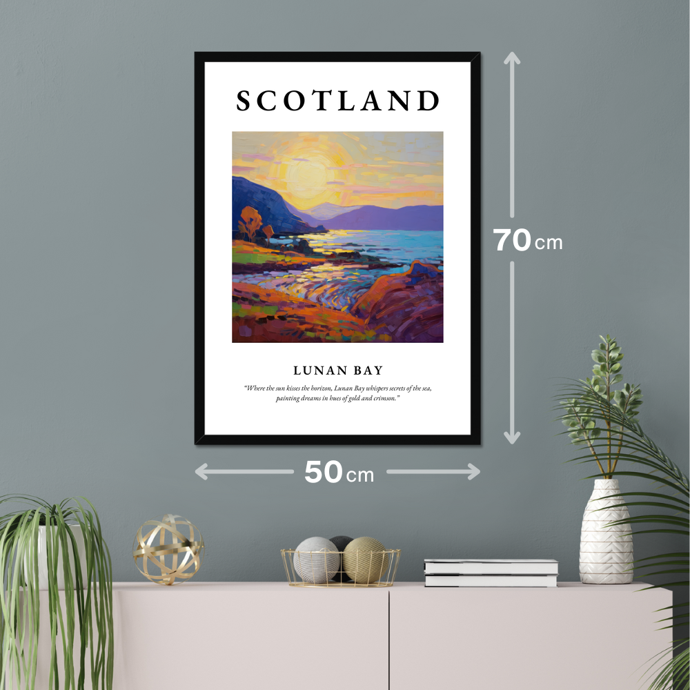 Poster of Lunan Bay hanging on a wall