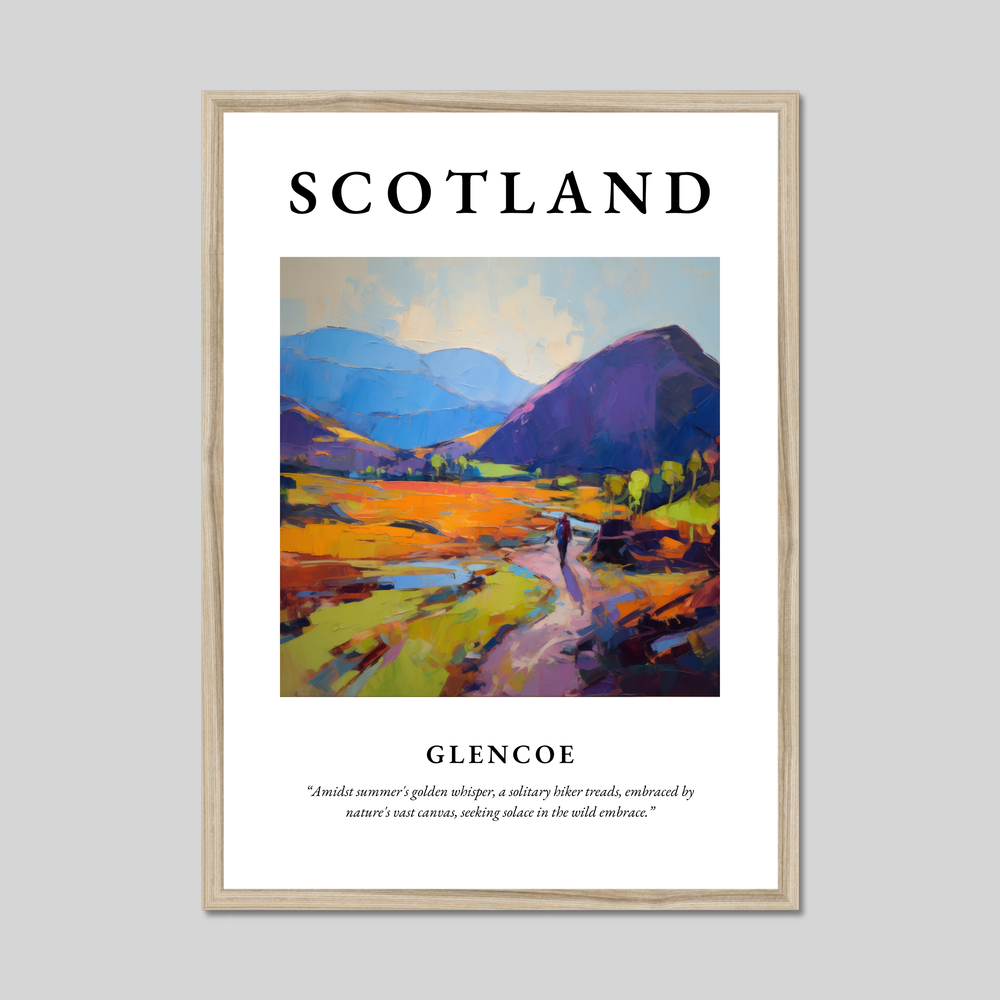 Poster in a natural frame with the word Scotland